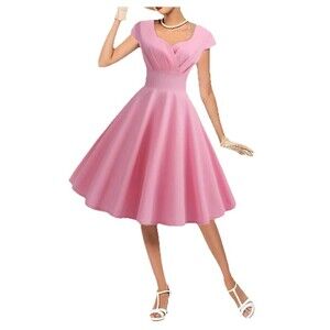 Pink 1950s Retro Style Dress Size XS Evening Party A Line Cocktail Swing Dress